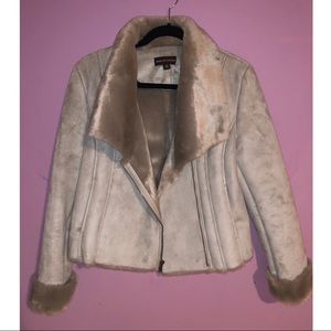 COPY - Dana Buchman Moto style faux fur jacket, XS